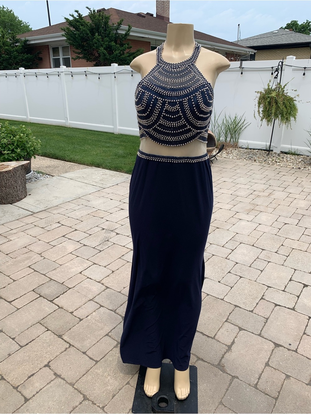 Jolene Navy Beaded cocktail dress size 14